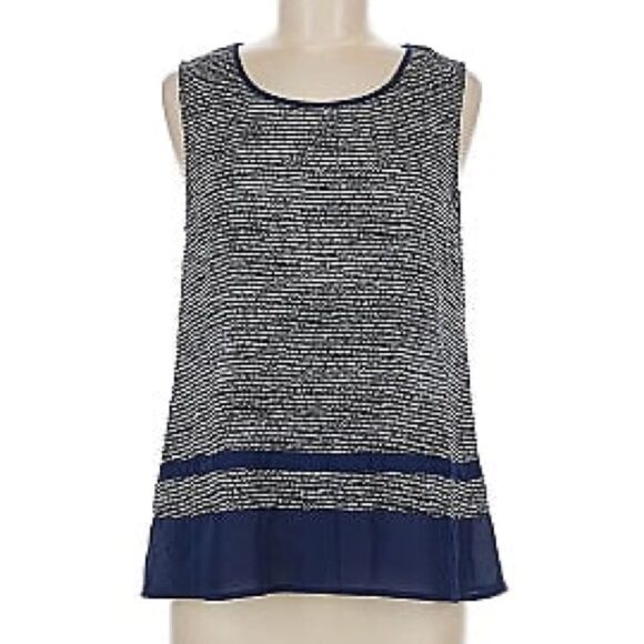 Anthropologie THML Gray and Blue Boxy Sleeveless Tank Top - Picture 1 of 4